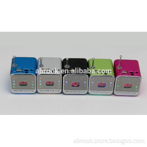Square portable mini speaker with usb charger